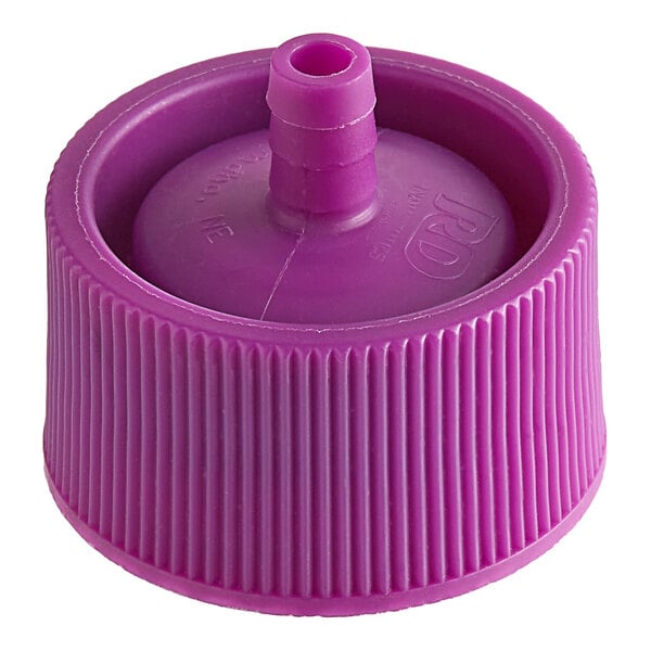 A purple plastic Alto-Shaam dispensing cap with a plastic lid.
