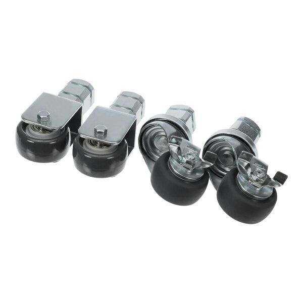 A pack of four Alto-Shaam casters with black wheels and stem.