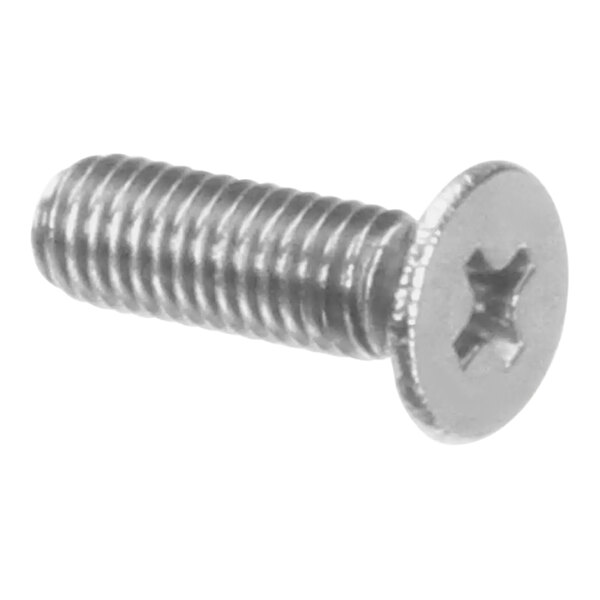 A close-up of a flat head screw.