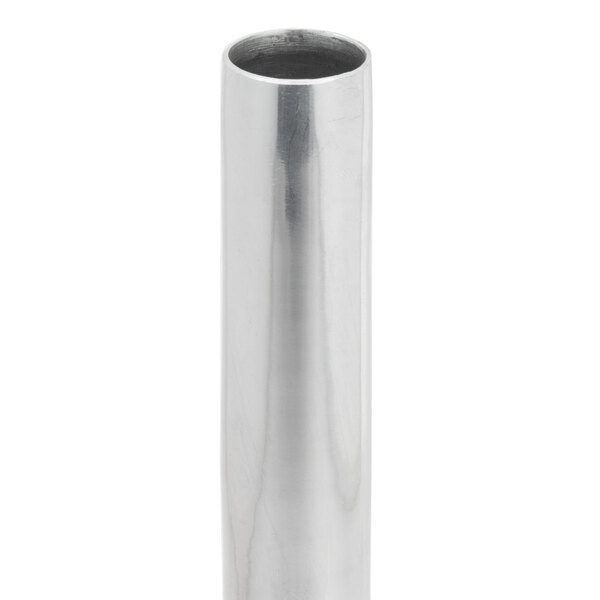 A stainless steel tube for a Hobart meat grinder.