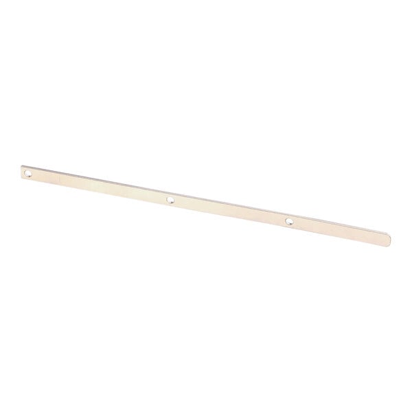 A white metal bar with holes.