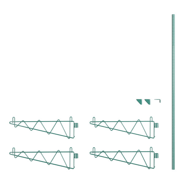 A green metal bar with a triangle at the end.