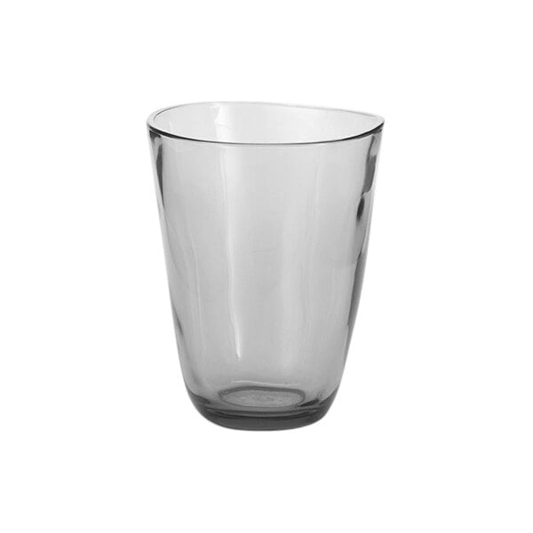 An American Metalcraft clear plastic rocks glass with a curved bottom on a white background.