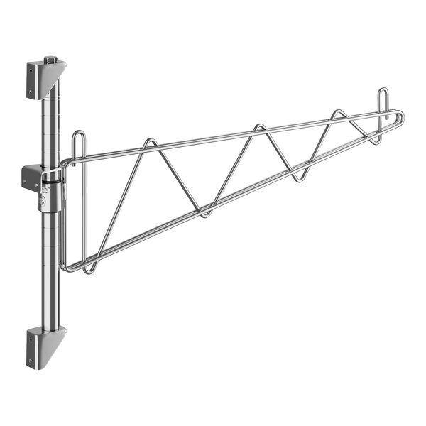 A Regency stainless steel wall-mount shelf post with a single bracket.