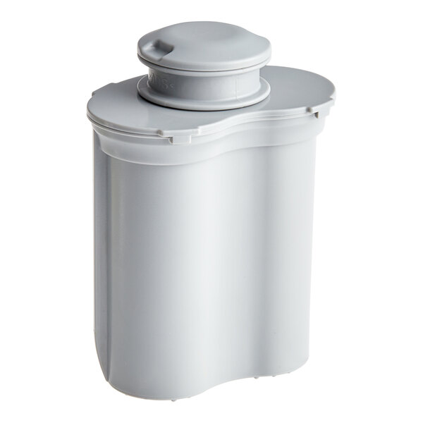 A white plastic container with a white cap.