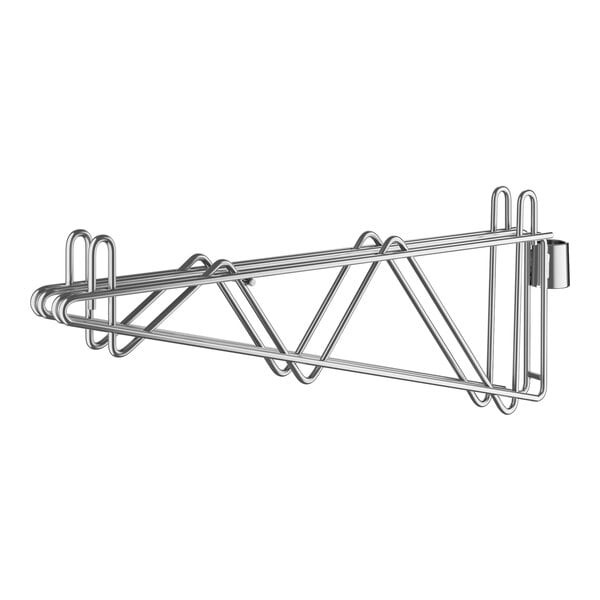A Regency stainless steel cantilever double bracket for a wire shelf with clips.