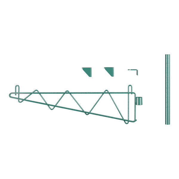 A green metal Regency wall bracket with a single triangle.