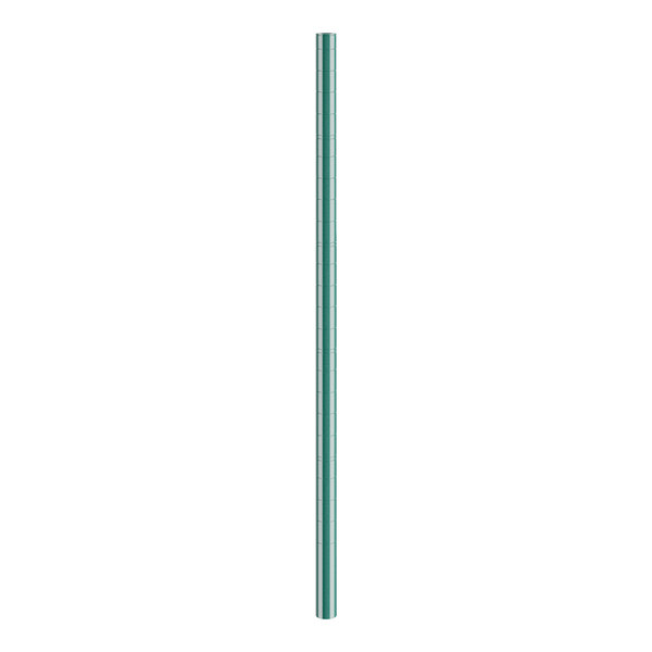 A long thin metal tube with a green end and white top.