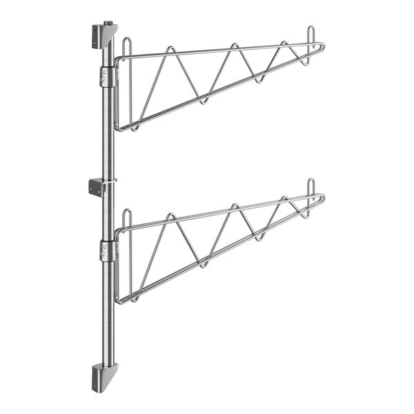 A pair of Regency stainless steel brackets with hooks.