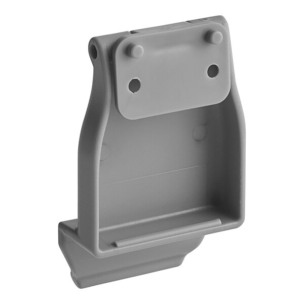 A gray plastic AvaMix fastener clip with holes.