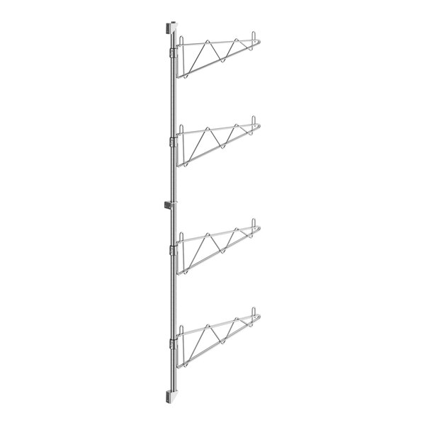 A metal rack with four metal poles.