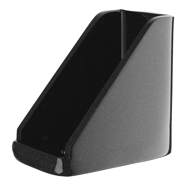 A black plastic Regency wall-mount support for shelving.