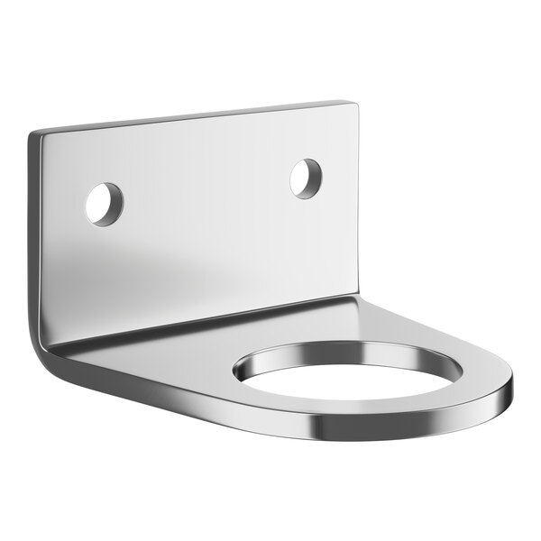 A stainless steel Regency middle wall-mount support with holes.