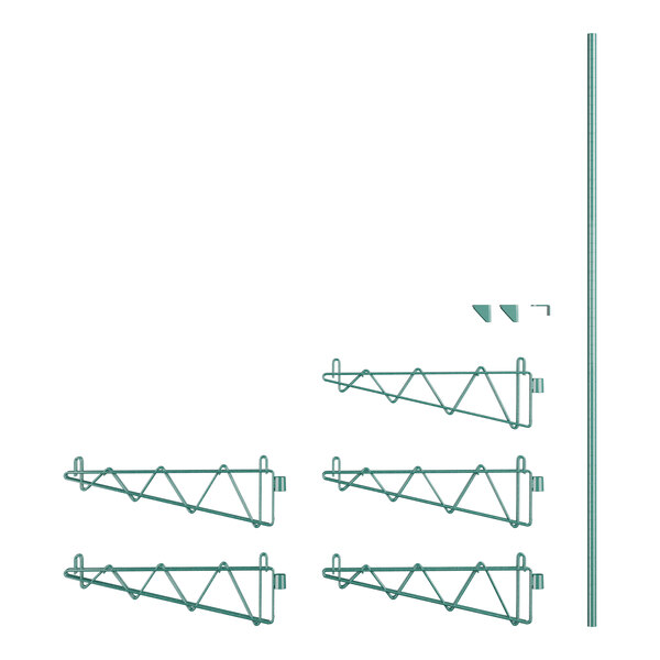 A green metal bar with double brackets on each end.