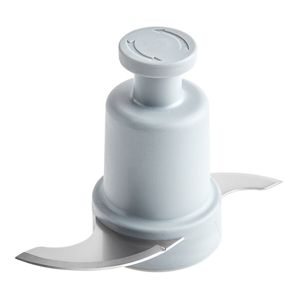 A white plastic AvaMix "S" blade for food processors.