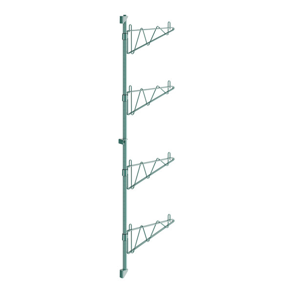 A green metal pole for a Regency wire shelving unit.