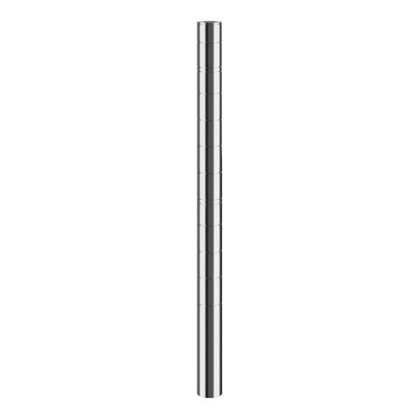 A silver metal tube with a black cap.