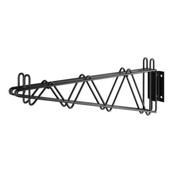 A black metal Regency wall-mount double bracket with two hooks.