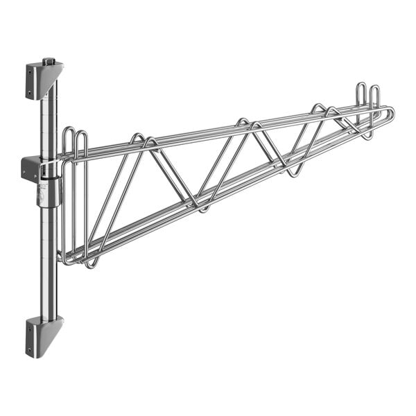 A Regency chrome wall-mounted shelf post with double brackets.