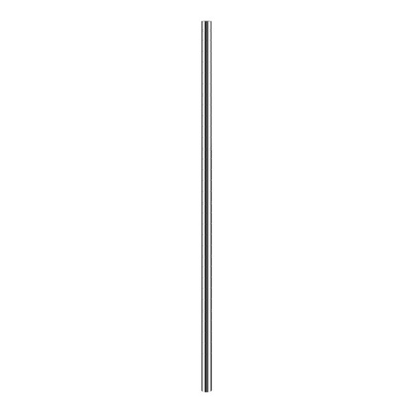 A long metal pole with a chrome wall-mount for Regency Cantilever Shelving.