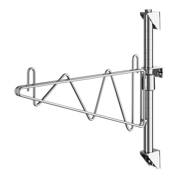 A Regency chrome wall-mount shelf post with a single metal bracket.