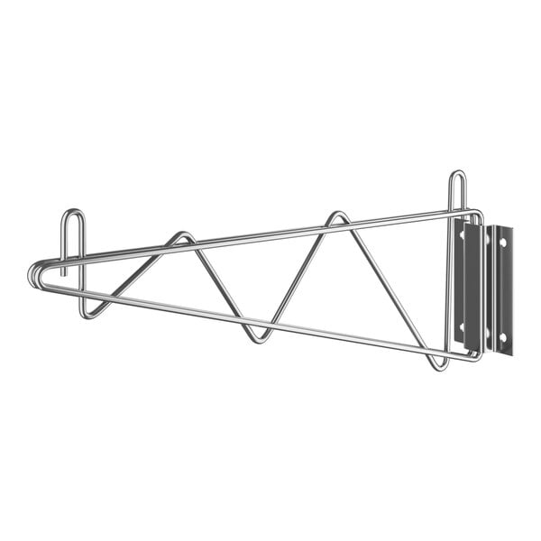 A Regency stainless steel wall-mounted single bracket with two hooks.