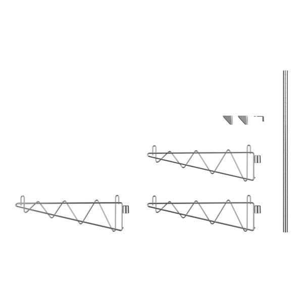 A Regency wall mount bracket post with two metal triangle brackets.