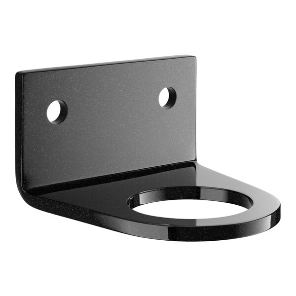 A black Regency wall-mount support bracket with holes.