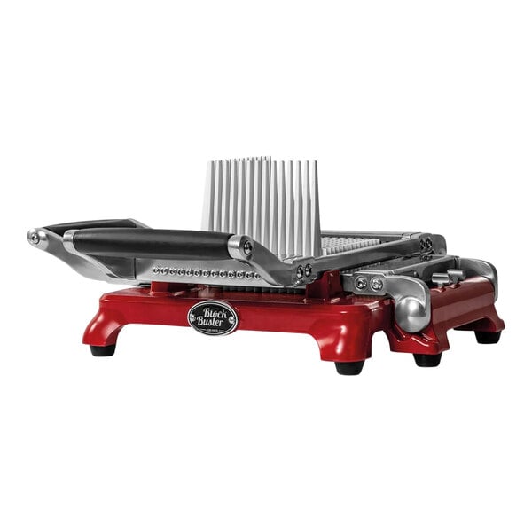 A red and black Boska BlockBuster cheese dicer.