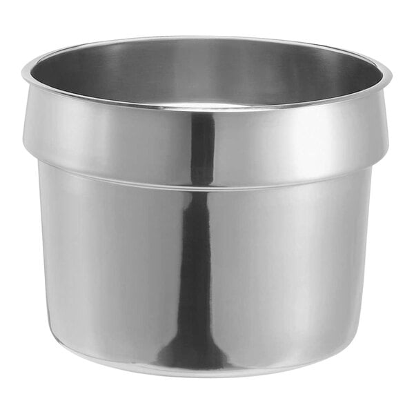 A silver Server stainless steel vegetable inset pot with a lid.