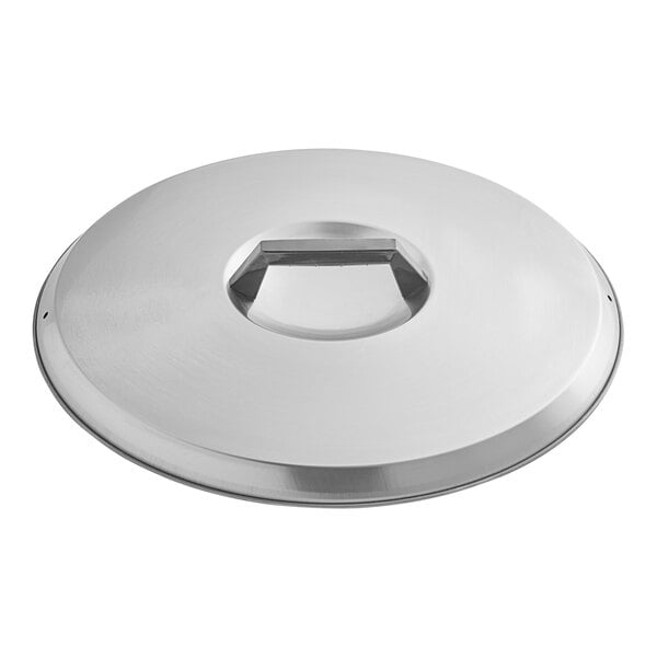 A Town stainless steel lid with a circular hole.
