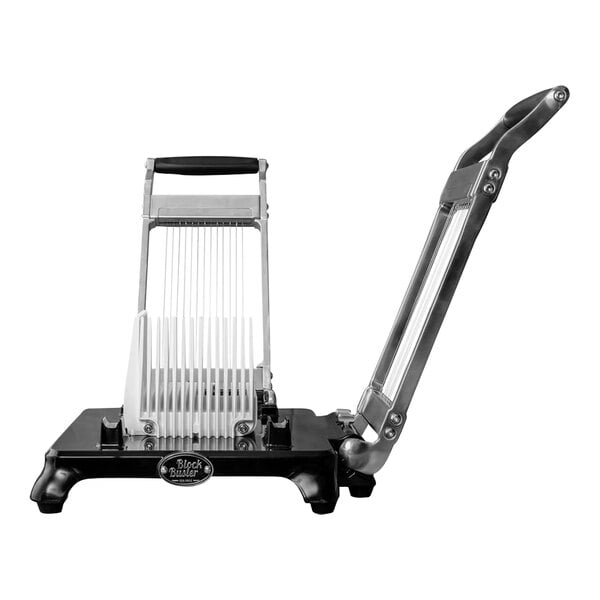 A black and silver Boska BlockBuster cheese dicer with a handle.