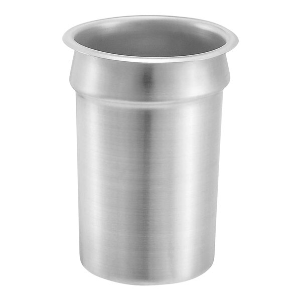 A silver Server stainless steel vegetable inset pot with a lid.