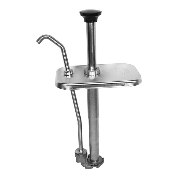 A Server stainless steel fountainette pump with a black handle.