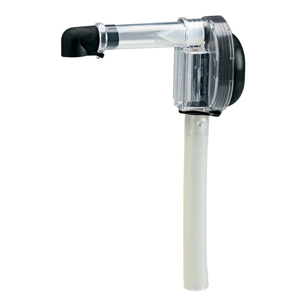 A clear plastic Server pump with a black cap.