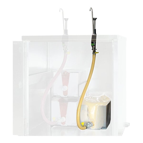A Server single remote dispensing system with a hose attached to it.
