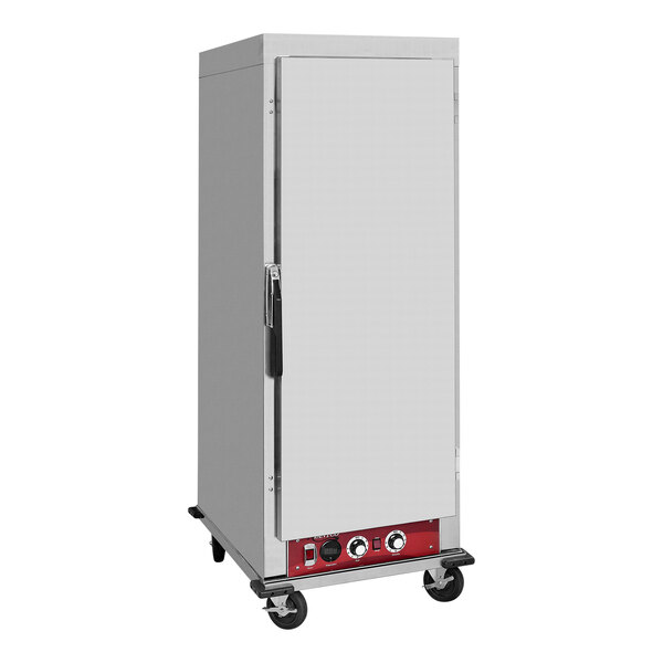 An Avantco full size holding / proofing cabinet with a solid stainless steel door.