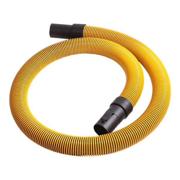 A yellow DeWalt hose with black ends.