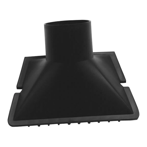 A black cone-shaped utility nozzle for a vacuum cleaner with a white background.