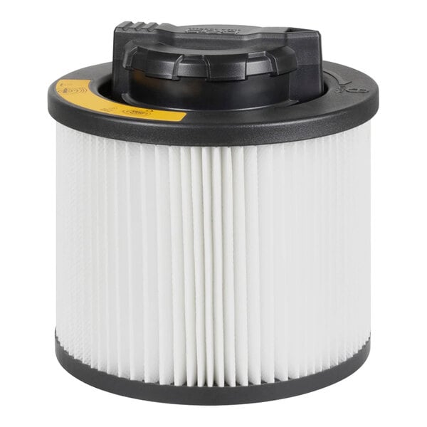 A DeWalt Standard Cartridge filter with a yellow lid.