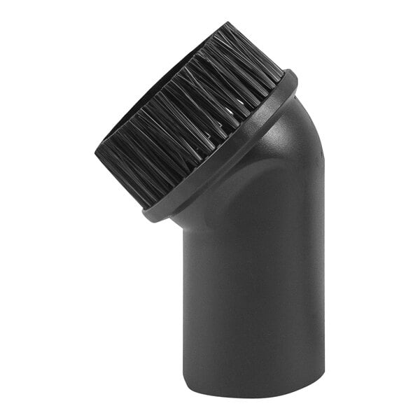 A black plastic round brush with bristles for a DeWalt vacuum.