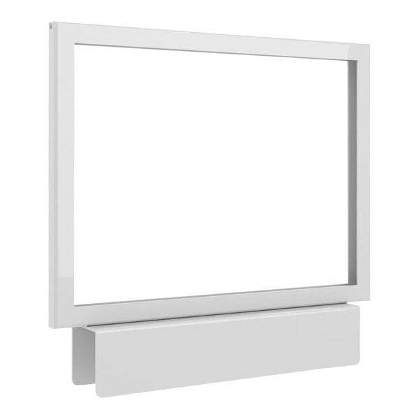 A white Econoco metal sign holder on a stand with a white background.