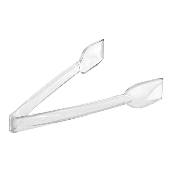 Clear plastic salad tongs.