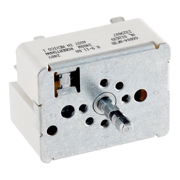 A small metal Robertshaw M Series Infinite Switch with a screw.