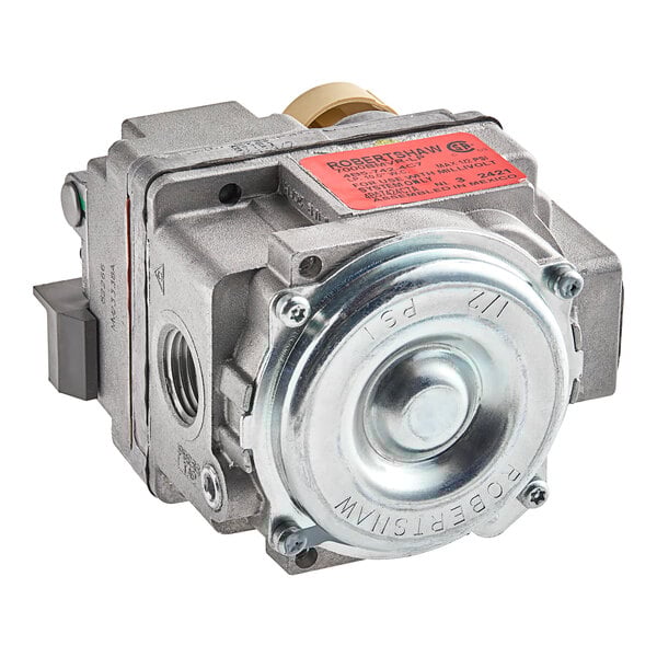A Robertshaw liquid propane millivolt gas valve with a metal housing.