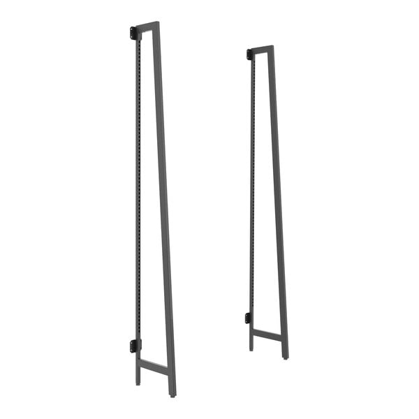 A pair of matte black metal upright outrigger poles.