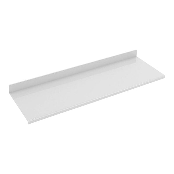 A white rectangular Econoco shoe shelf.