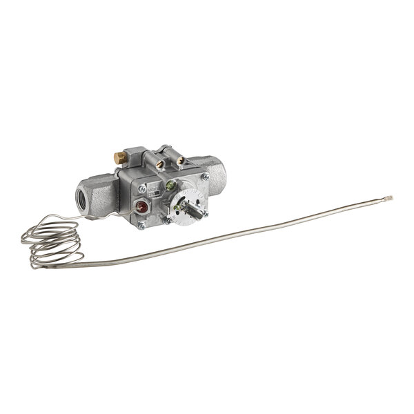 A Robertshaw 4200-50E thermostat with a metal capillary and wire.