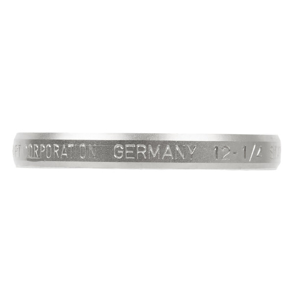 A Hobart silver grinder plate with the word "Germany" on it.
