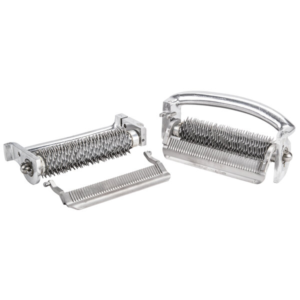 A couple of Hobart LIFT-STAR star blades with sharp metal blades.